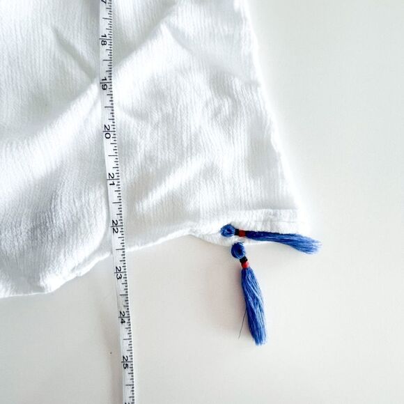 Wrangler Women's Fringe Kimono Open Front Shirt Bohemian Gauzy Blue Small - Picture 6 of 6